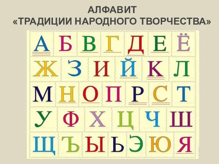 Алфавит Традиции народного творчества