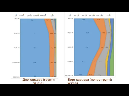 Дно карьера (грунт): Ж17-01 Борт карьера (почво-грунт): Ж17-02