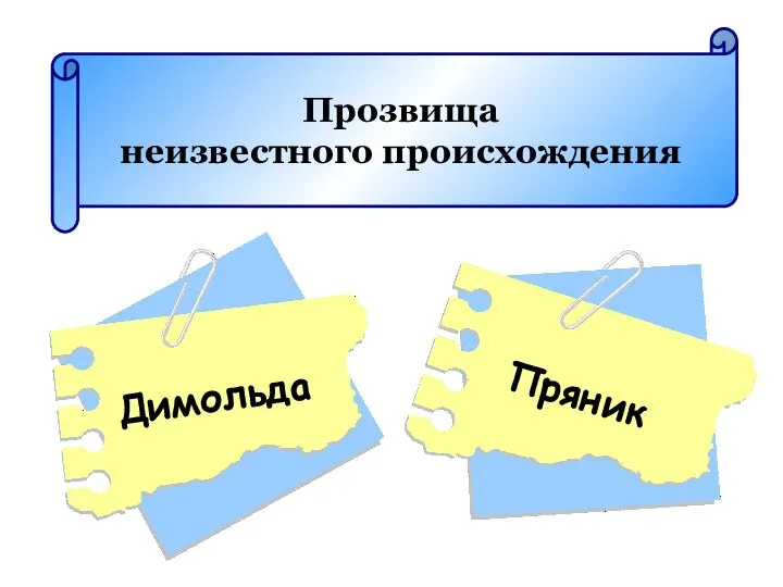 Прозвища неизвестного происхождения Димольда Пряник