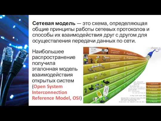 Сетевая модель — это схема, определяющая общие принципы работы сетевых протоколов и