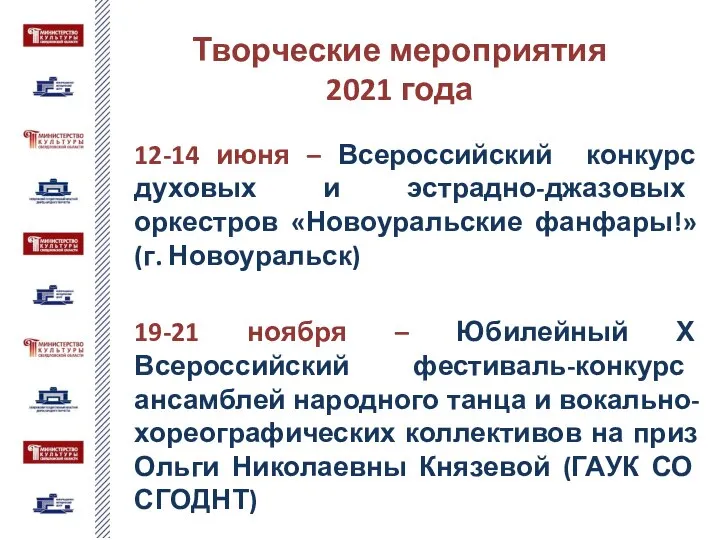 12-14 июня – Всероссийский конкурс духовых и эстрадно-джазовых оркестров «Новоуральские фанфары!» (г.