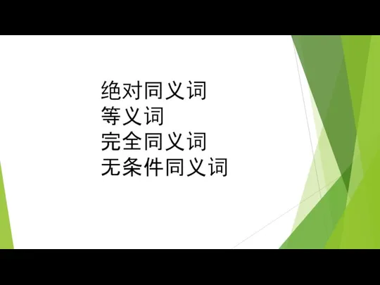 绝对同义词 等义词 完全同义词 无条件同义词