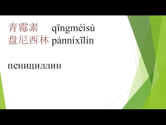 青霉素 qīngméisù 盘尼西林 pánníxīlín пенициллин