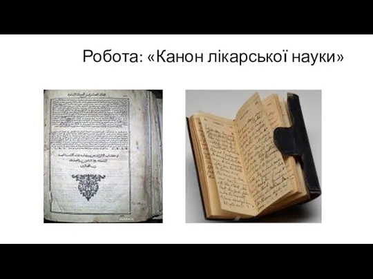 Робота: «Канон лікарської науки»