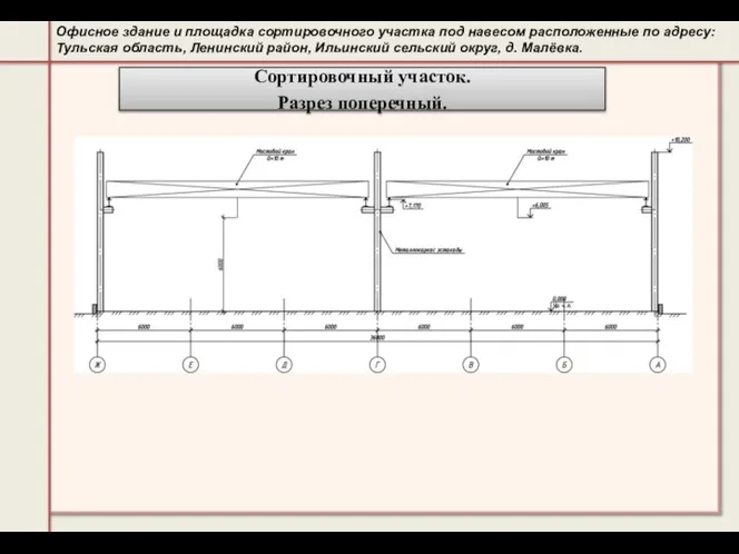 Офисное здание и площадка сортировочного участка под навесом расположенные по адресу: Тульская