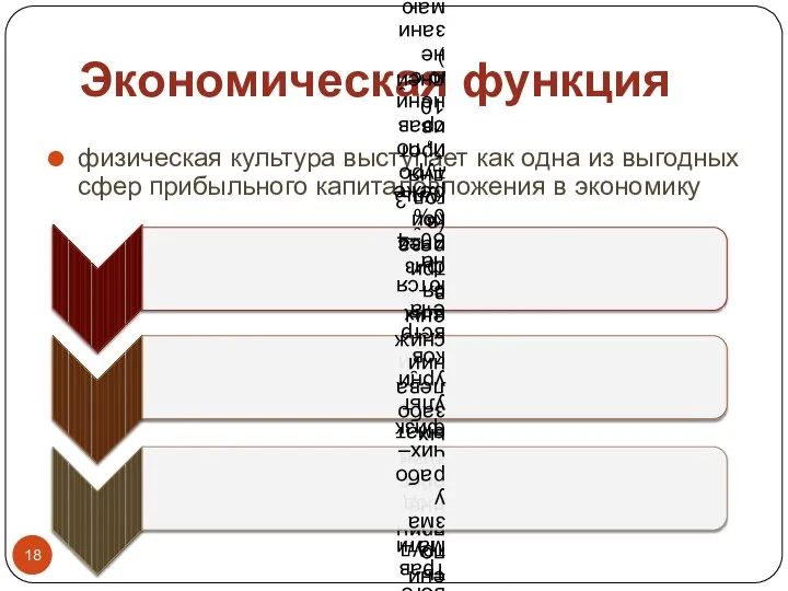 физическая культура выступает как одна из выгодных сфер прибыльного капиталовложения в экономику Экономическая функция