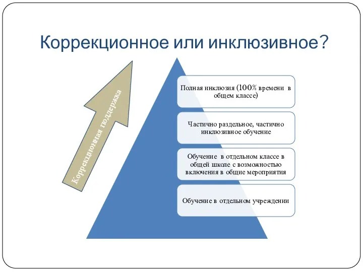 Коррекционное или инклюзивное? Коррекционная поддержка