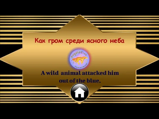 A wild animal attacked him out of the blue. Как гром среди ясного неба