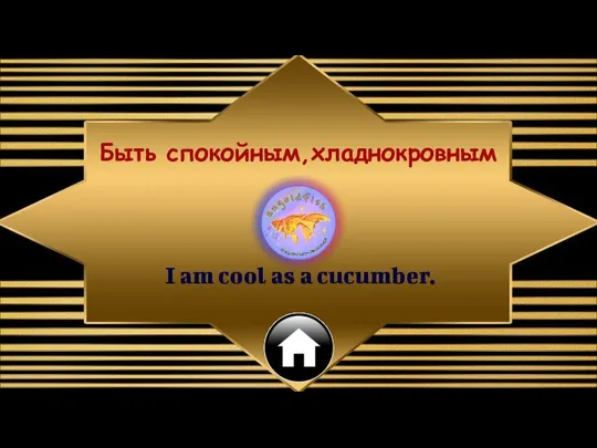 I am cool as a cucumber. Быть спокойным,хладнокровным