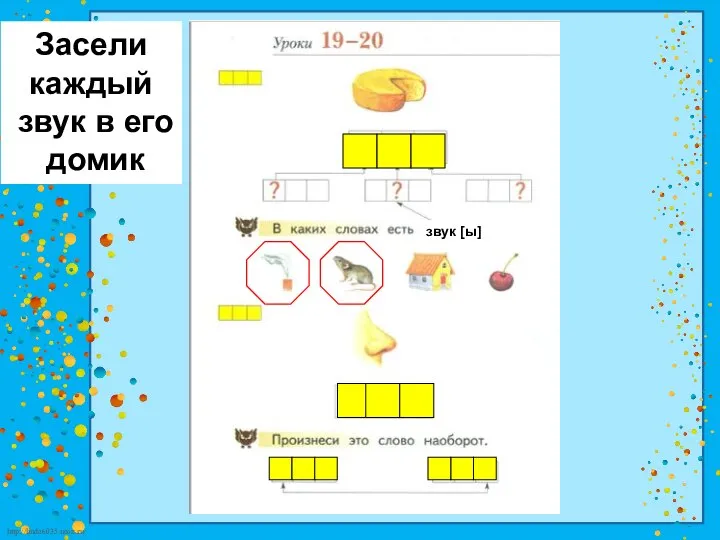 Засели каждый звук в его домик звук [ы]