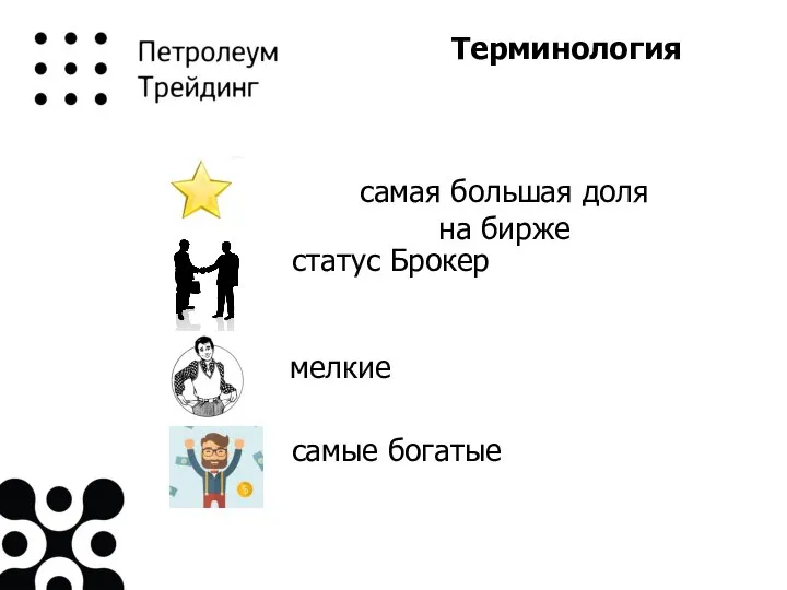 Терминология самая большая доля на бирже статус Брокер мелкие самые богатые