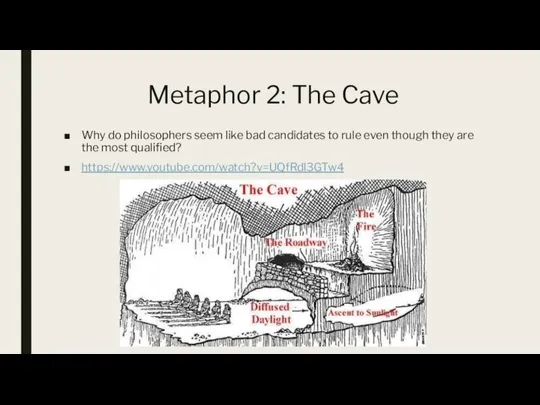 Metaphor 2: The Cave Why do philosophers seem like bad candidates to