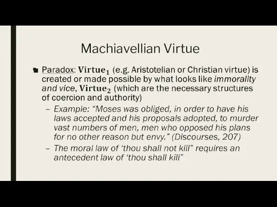 Machiavellian Virtue