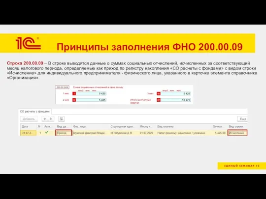 Принципы заполнения ФНО 200.00.09 Строка 200.00.09 – В строке выводятся данные о