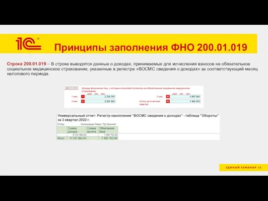 Принципы заполнения ФНО 200.01.019 Строка 200.01.019 – В строке выводятся данные о