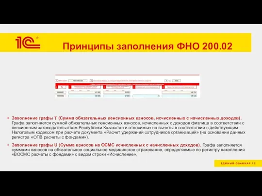 Принципы заполнения ФНО 200.02 Заполнение графы T (Сумма обязательных пенсионных взносов, исчисленных