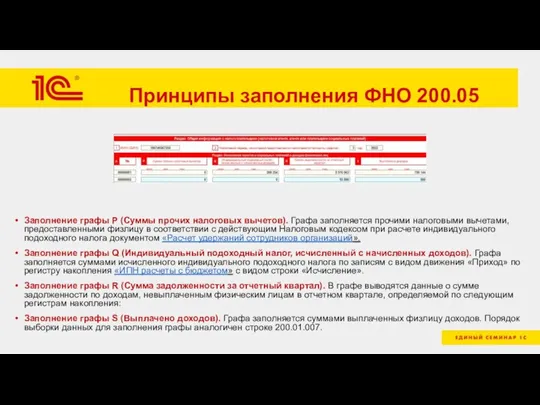 Принципы заполнения ФНО 200.05 Заполнение графы P (Суммы прочих налоговых вычетов). Графа