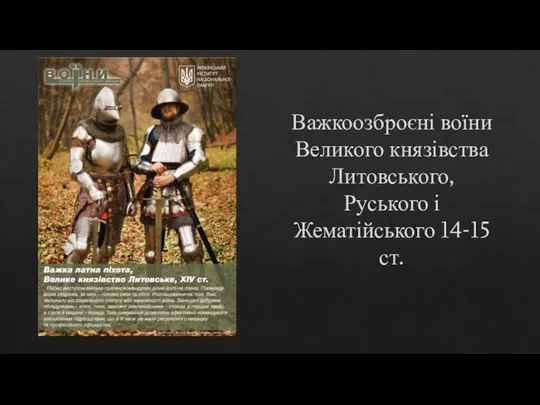 Важкоозброєні воїни Великого князівства Литовського, Руського і Жематійського 14-15 ст.