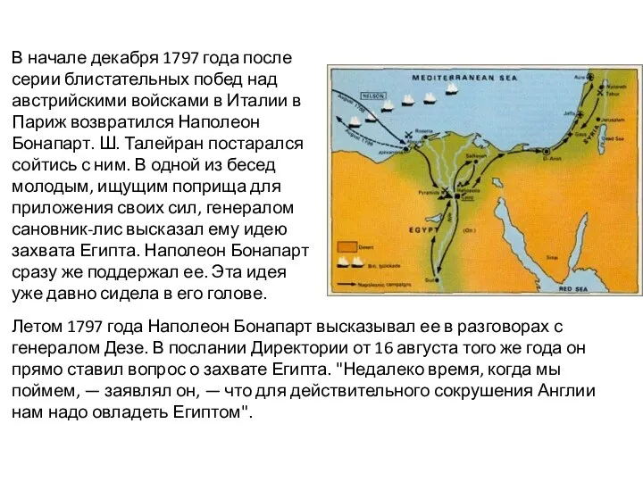 В начале декабря 1797 года после серии блистательных побед над австрийскими войсками