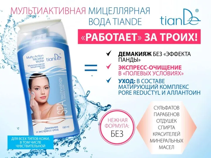 Мицеллярная вода Tiande - новый уровень очищения