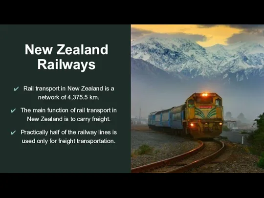 New Zealand Railways Rail transport in New Zealand is a network of
