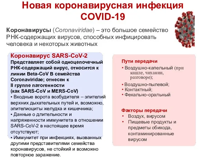 Новая коронавирусная инфекция COVID-19 * Временные методические рекомендации МЗ РФ «Профилактика, диагностика