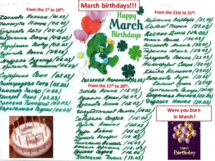 March birthdays!!! Were you born in March?