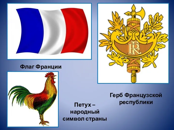 Герб Французской республики Флаг Франции Петух – народный символ страны