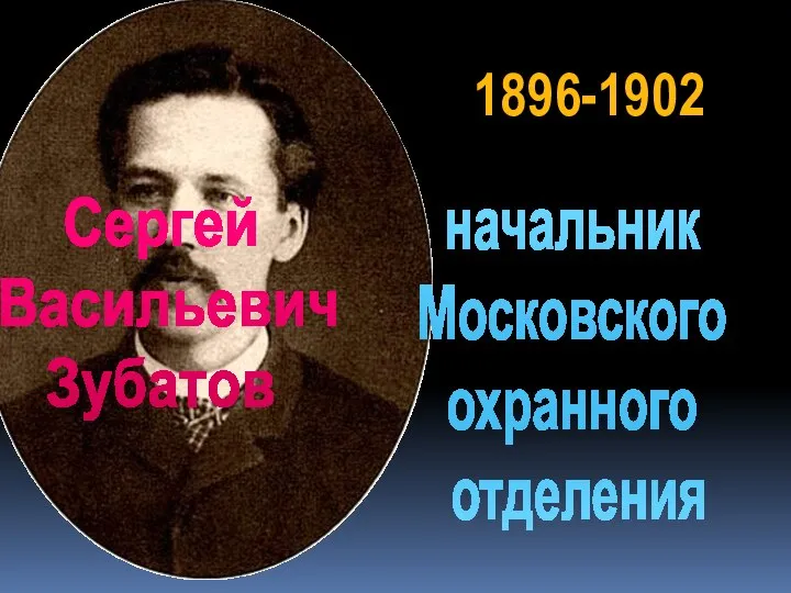 Сергей Васильевич Зубатов начальник Московского охранного отделения 1896-1902