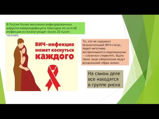 В России более миллиона инфицированных вирусом иммунодефицита. Ежегодно из-за этой инфекции из