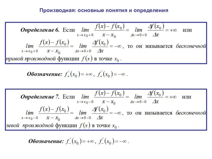 Производная: основные понятия и определения