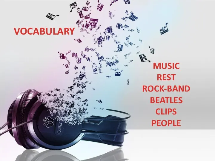 VOCABULARY MUSIC REST ROCK-BAND BEATLES CLIPS PEOPLE