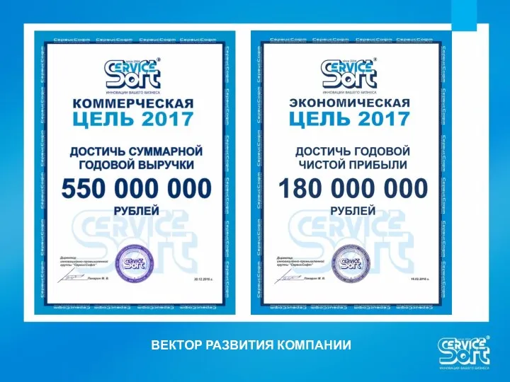 ВЕКТОР РАЗВИТИЯ КОМПАНИИ