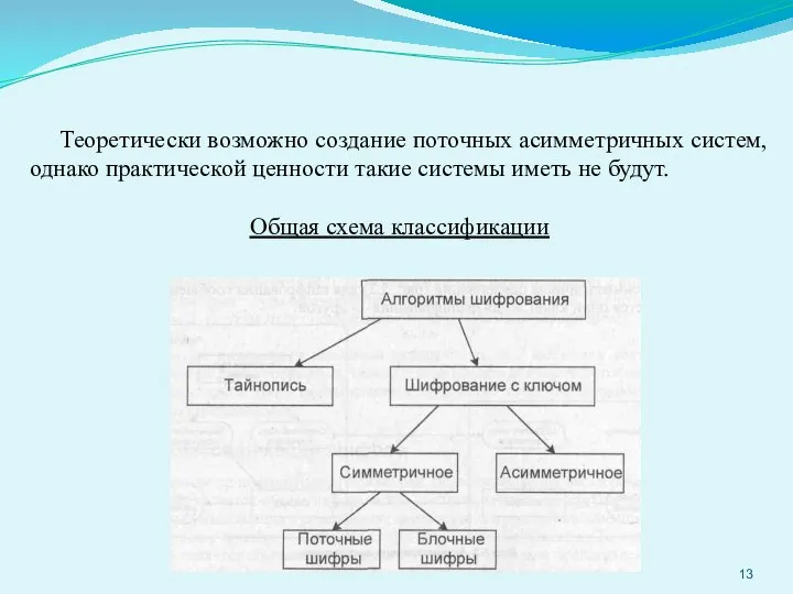 Теоретически возможно создание поточных асимметричных систем, однако практической ценности такие системы иметь