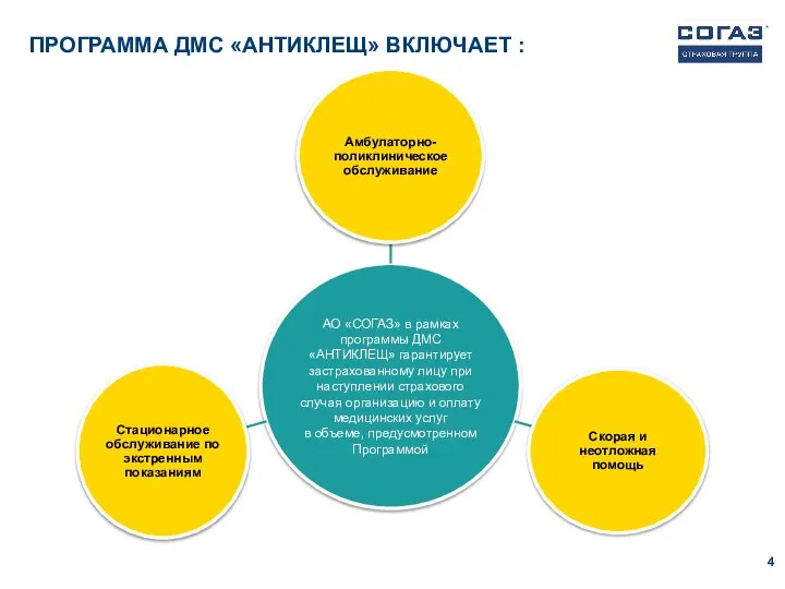 ПРОГРАММА ДМС «АНТИКЛЕЩ» ВКЛЮЧАЕТ :