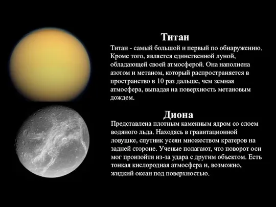 Титан Титан - самый большой и первый по обнаружению. Кроме того, является