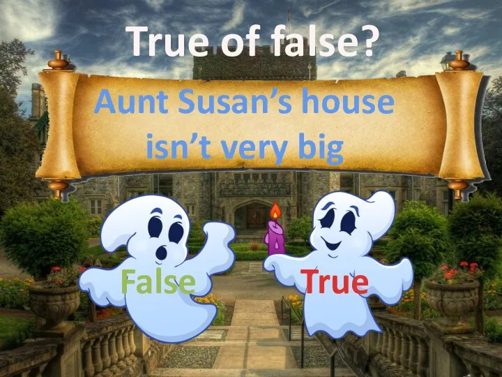 True of false? Aunt Susan’s house isn’t very big