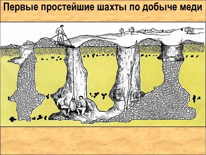 Первые простейшие шахты по добыче меди