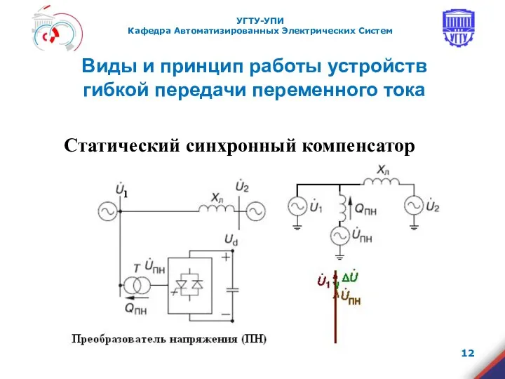 Виды и принцип работы устройств гибкой передачи переменного тока Статический синхронный компенсатор