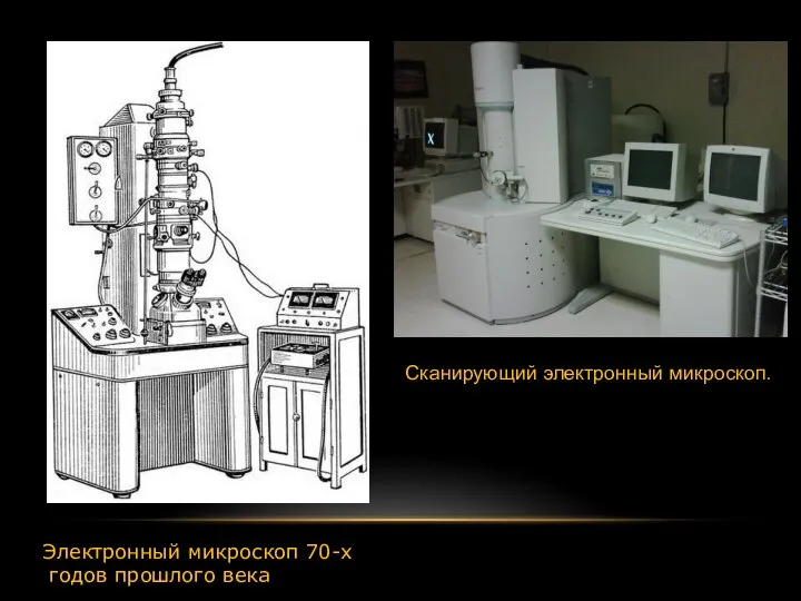 Электронный микроскоп 70-х годов прошлого века Сканирующий электронный микроскоп.