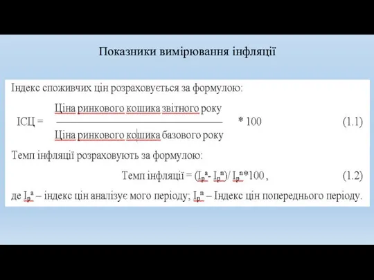 Показники вимірювання інфляції