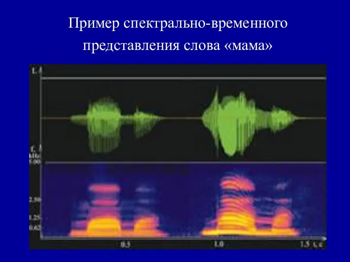 Пример спектрально-временного представления слова «мама»