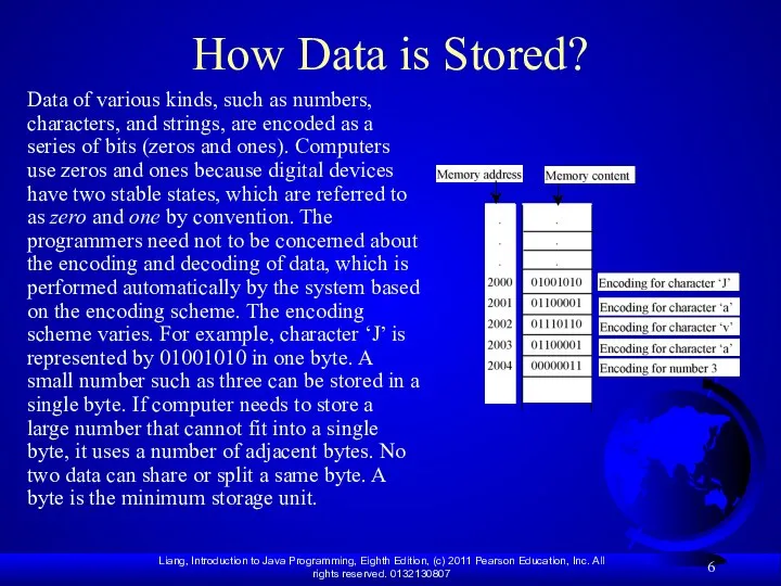 How Data is Stored? Data of various kinds, such as numbers, characters,