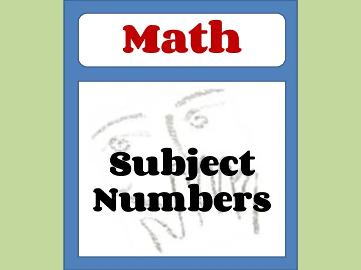 Subject Numbers Math