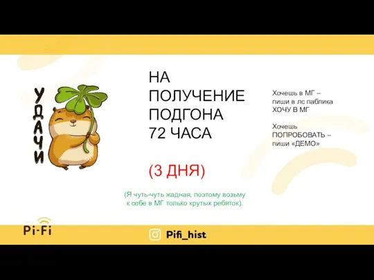 НА ПОЛУЧЕНИЕ ПОДГОНА 72 ЧАСА (3 ДНЯ) (Я чуть-чуть жадная, поэтому возьму