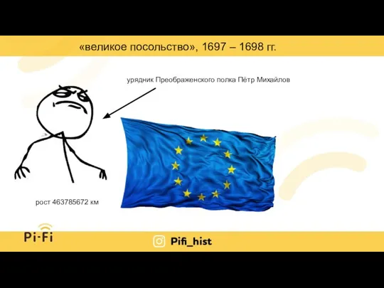 «великое посольство», 1697 – 1698 гг. урядник Преображенского полка Пётр Михайлов рост 463785672 км