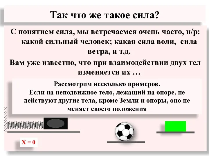 Так что же такое сила? С понятием сила, мы встречаемся очень часто,