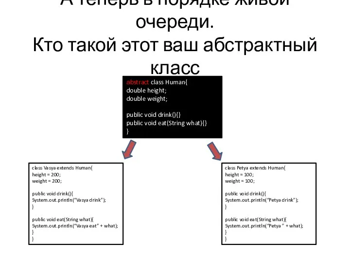 А теперь в порядке живой очереди. Кто такой этот ваш абстрактный класс