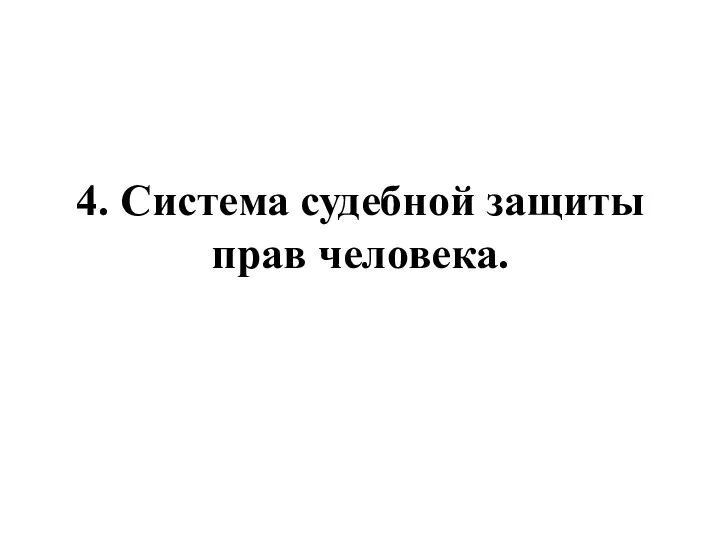 4. Система судебной защиты прав человека.