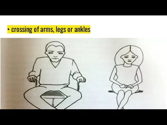 • crossing of arms, legs or ankles